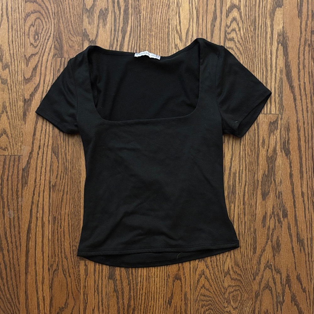 Sincerely Jules Black Square Neck Tee